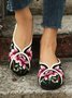 Boho Ethnic Floral Embroidery Mules