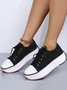 Leopard Print Breathable Platform Lace-Up Sneakers
