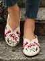 Boho Ethnic Floral Embroidery Mules