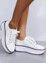 Leopard Print Breathable Platform Lace-Up Sneakers
