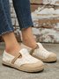 Bohemian Ethnic Style Plaid Straw Flats