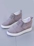 Letter Stitching Inner Heightening Round Toe Wedges