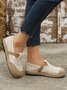 Bohemian Ethnic Style Plaid Straw Flats