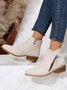 Velvet Plain Zip-Up Ankle Boots