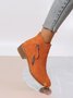Velvet Plain Zip-Up Ankle Boots