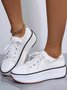 Leopard Print Breathable Platform Lace-Up Sneakers