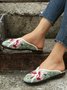 Boho Ethnic Floral Embroidery Mules