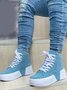 Women's Comfort Platform Lace Up High-Top Sneakers