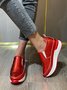 Glossy Slip-on Slip-on Inner Heightening Platform Wedge Sneakers