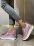 Glossy Slip-on Slip-on Inner Heightening Platform Wedge Sneakers