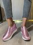Glossy Slip-on Slip-on Inner Heightening Platform Wedge Sneakers