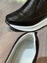 Glossy Slip-on Slip-on Inner Heightening Platform Wedge Sneakers