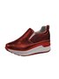 Glossy Slip-on Slip-on Inner Heightening Platform Wedge Sneakers