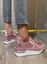 Glossy Slip-on Slip-on Inner Heightening Platform Wedge Sneakers