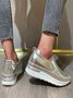 Glossy Slip-on Slip-on Inner Heightening Platform Wedge Sneakers