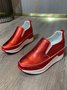 Glossy Slip-on Slip-on Inner Heightening Platform Wedge Sneakers