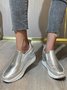 Glossy Slip-on Slip-on Inner Heightening Platform Wedge Sneakers