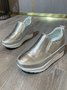 Glossy Slip-on Slip-on Inner Heightening Platform Wedge Sneakers
