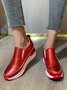 Glossy Slip-on Slip-on Inner Heightening Platform Wedge Sneakers