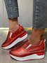 Glossy Slip-on Slip-on Inner Heightening Platform Wedge Sneakers