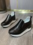 Glossy Slip-on Slip-on Inner Heightening Platform Wedge Sneakers