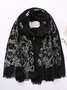 Ethnic Vintage Cotton Linen Floral Pattern Scarf Silk Scarf Shawl