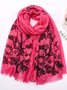 Ethnic Vintage Cotton Linen Floral Pattern Scarf Silk Scarf Shawl