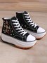 Ethnic Embroidered Floral High-Top Platform Espadrilles
