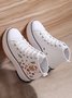 Ethnic Embroidered Floral High-Top Platform Espadrilles