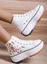 Ethnic Embroidered Floral High-Top Platform Espadrilles