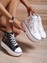 Ethnic Embroidered Floral High-Top Platform Espadrilles