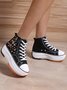 Ethnic Embroidered Floral High-Top Platform Espadrilles