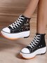 Ethnic Embroidered Floral High-Top Platform Espadrilles