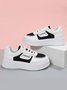 Fashion Contrast Panel Lightweight Round Toe Flats