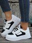 Fashion Contrast Panel Lightweight Round Toe Flats