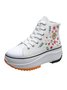 Ethnic Embroidered Floral High-Top Platform Espadrilles