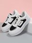 Fashion Contrast Panel Lightweight Round Toe Flats