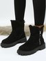 Women's Fleece Warm Chunky Heel Round Toe Ski Boots