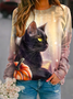 Halloween Pumpkin Printed Casual Sweatshirt