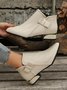 Bow Knot Chunky Heel Pointed Toe Booties