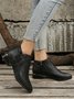 Bow Knot Chunky Heel Pointed Toe Booties