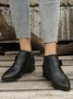 Bow Knot Chunky Heel Pointed Toe Booties