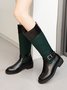 Vintage Ethnic Floral Embroidered Western Cowboy Boots Rider Boots