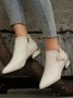Bow Knot Chunky Heel Pointed Toe Booties