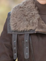 Shawl Collar Suede Plain Teddy Jacket
