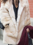 Casual Plain Shawl Collar Long sleeve Long sleeve Teddy Jacket
