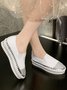 Rhinestone Toe Faux Leather Platform Loafers