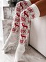 Christmas Elk Snowflake Old Man Pattern Woolen Stockings Over the Knee Socks Holiday Party Socks