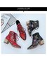 Floral Satin Chunky-Heel Pointed-Toe Booties