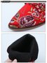 Floral Satin Chunky-Heel Pointed-Toe Booties